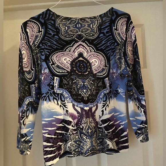 Peck & Peck printed light weight sweater size M - Picture 2 of 3